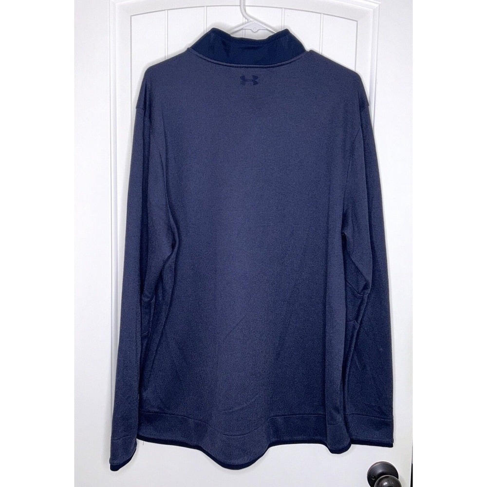 UNDER ARMOUR GOLF Blue Storm Sweater Fleece 1/4 Snap Mock Neck Top Sz XXL - Picture 7 of 10
